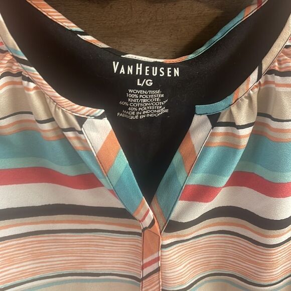 Van Heusen Ladies Sleeveless Top, Size L, Striped - Picture 3 of 7